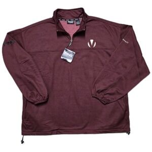 NEW PING 1/4 Zip Pullover Mens L Heathered Wine Golf Jacket Teflon Protector